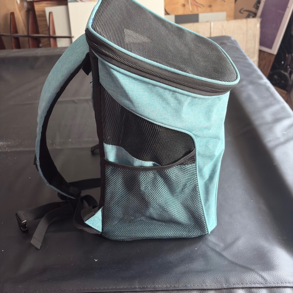 PetAmi Pet Carrier Backpack for Small Dogs and Cats Teal Mesh Ventilated Travel - Picture 4 of 5